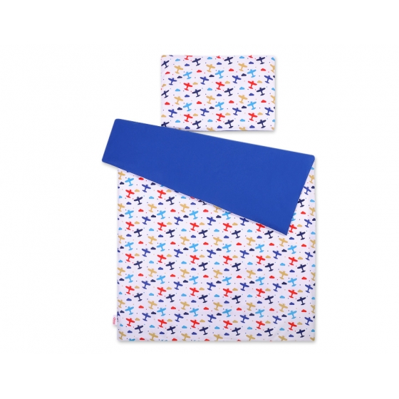 Bäddset / Sängkläder 2pcs 140x200 Junior - planes marinblå