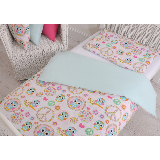 Bäddset / Sängkläder 2pcs 140x200 Junior - rolig ugglor