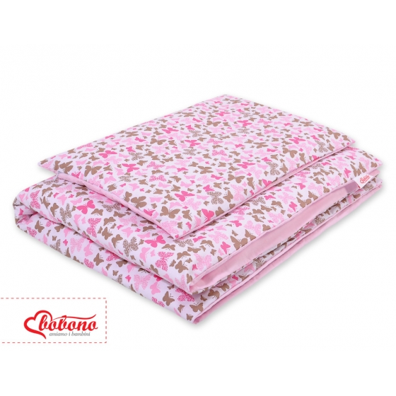 Bäddset / Sängkläder 2pcs 140x200 Junior - rosa fjärilar