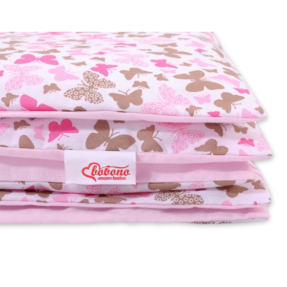 Bäddset / Sängkläder 2pcs 140x200 Junior - rosa fjärilar