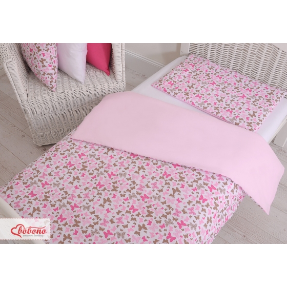 Bäddset / Sängkläder 2pcs 140x200 Junior - rosa fjärilar