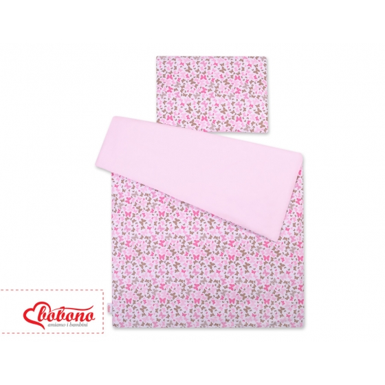 Bäddset / Sängkläder 2pcs 140x200 Junior - rosa fjärilar