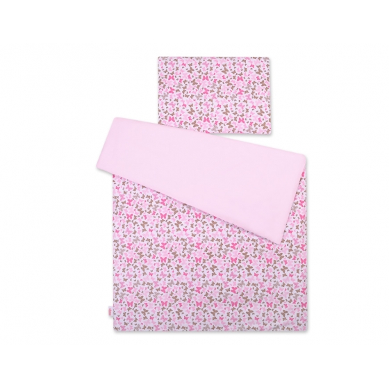 Bäddset / Sängkläder 2pcs 140x200 Junior - rosa fjärilar