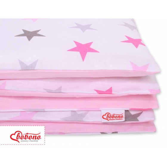 Bäddset / Sängkläder 2pcs 140x200 Junior - Stjärnor gray - rosa /rosa