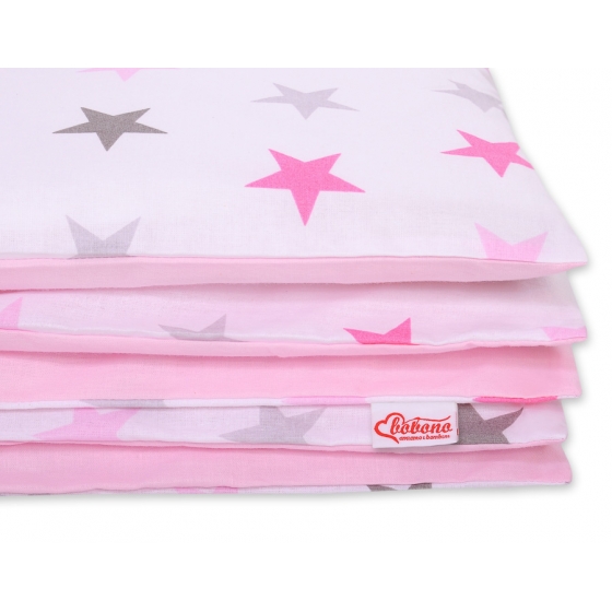 Bäddset / Sängkläder 2pcs 140x200 Junior - Stjärnor gray - rosa /rosa