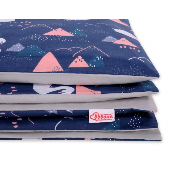 Bäddset / Sängkläder 2pcs 140x200 Junior - Swans marinblå