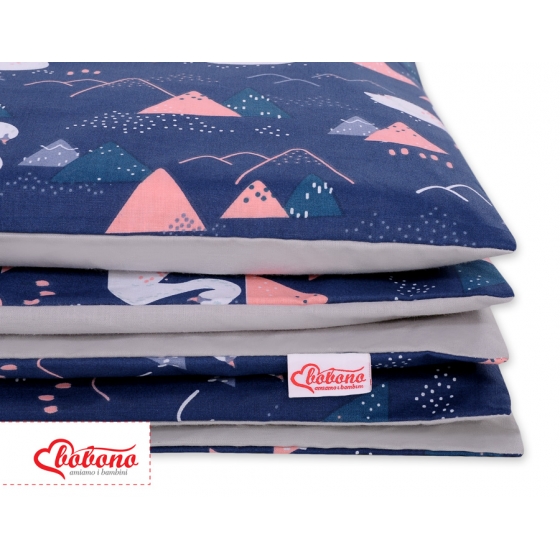 Bäddset / Sängkläder 2pcs 140x200 Junior - Swans marinblå