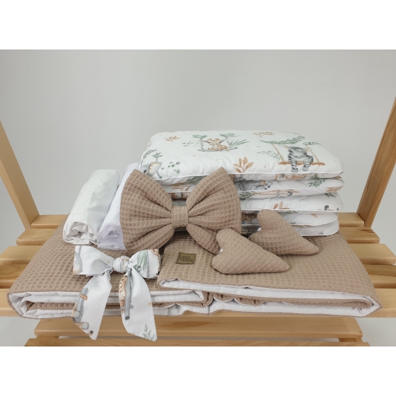Bäddset Våffel beige vagga