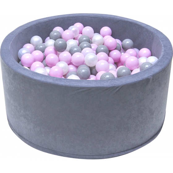 Bollhav grå med rosa bollar