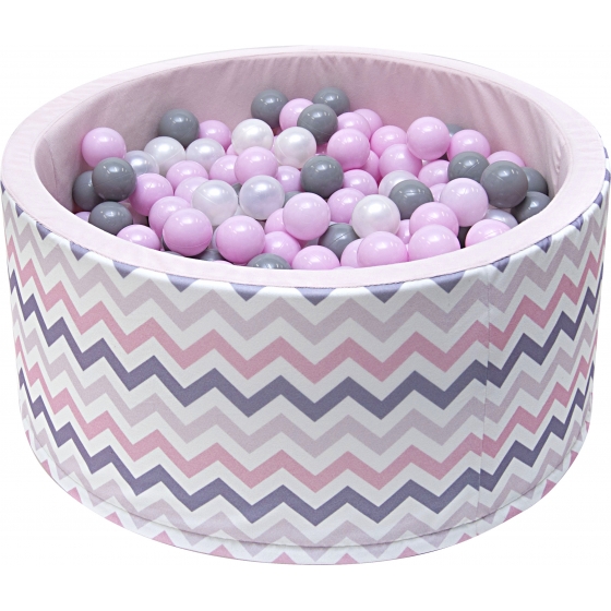 Bollhav med bollar 200 st - rosa ZigZag