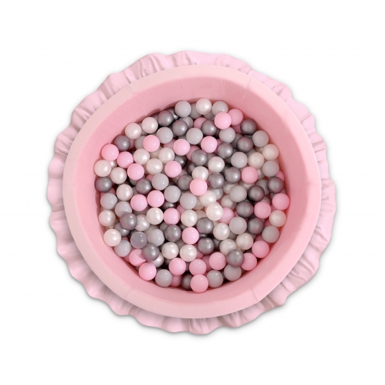 Bollhav med volanger med 200 bollar, Bollpool - rosa