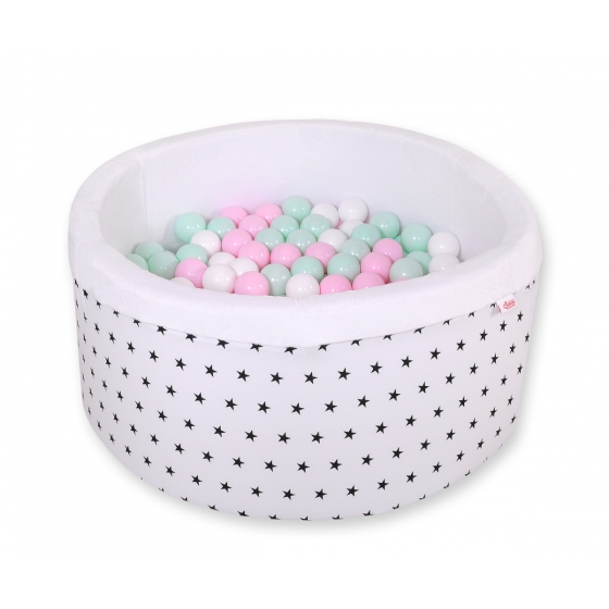 Bollhav minky med 200 bollar, Bollpool - black stjärnor