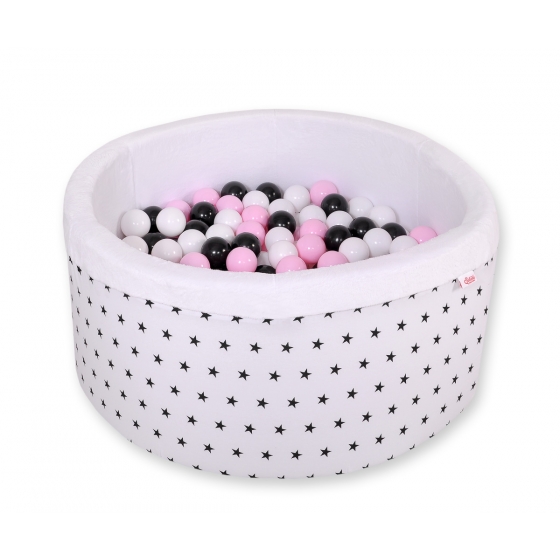 Bollhav minky med 200 bollar, Bollpool - black stjärnor