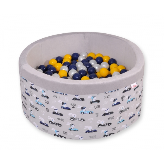 Bollhav minky med 200 bollar, Bollpool - gray kaniner