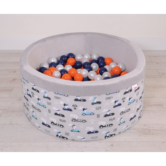 Bollhav minky med 200 bollar, Bollpool - gray kaniner
