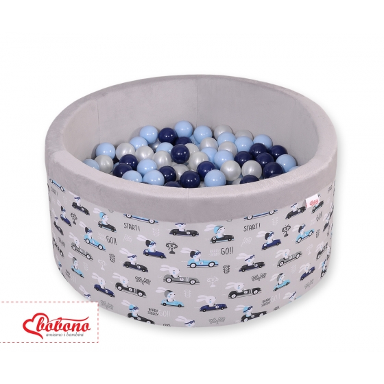 Bollhav minky med 200 bollar, Bollpool - gray kaniner