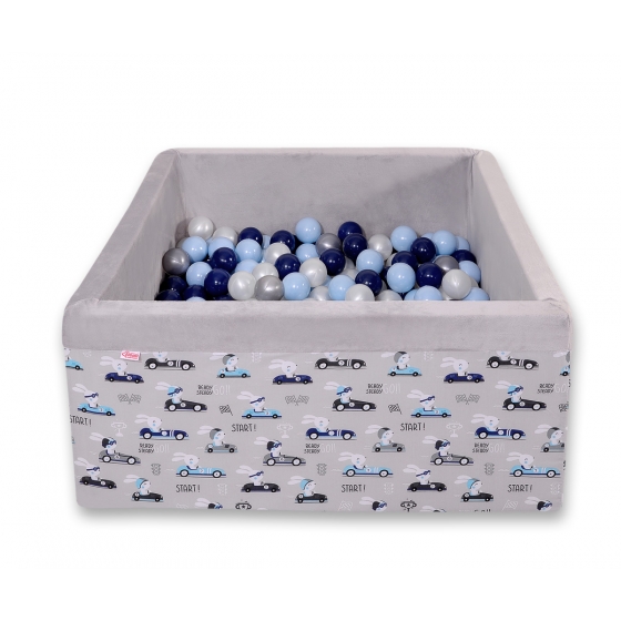 Bollhav minky med 200 bollar, Bollpool - gray kaniner