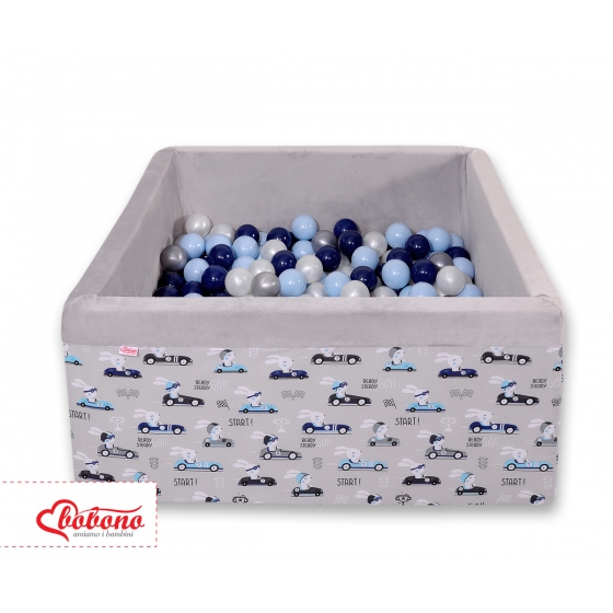Bollhav minky med 200 bollar, Bollpool - gray kaniner