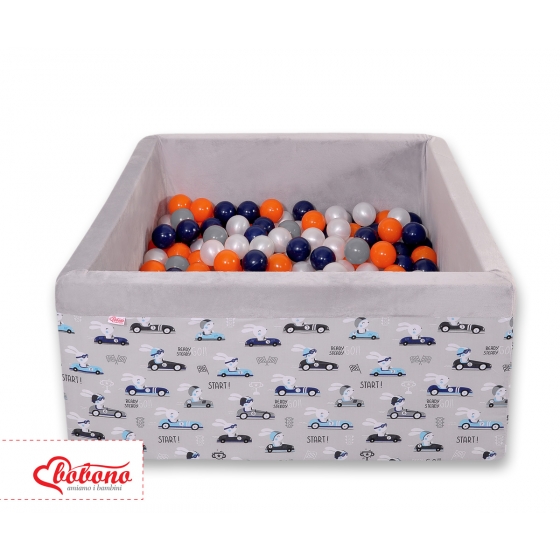 Bollhav minky med 200 bollar, Bollpool - gray kaniner