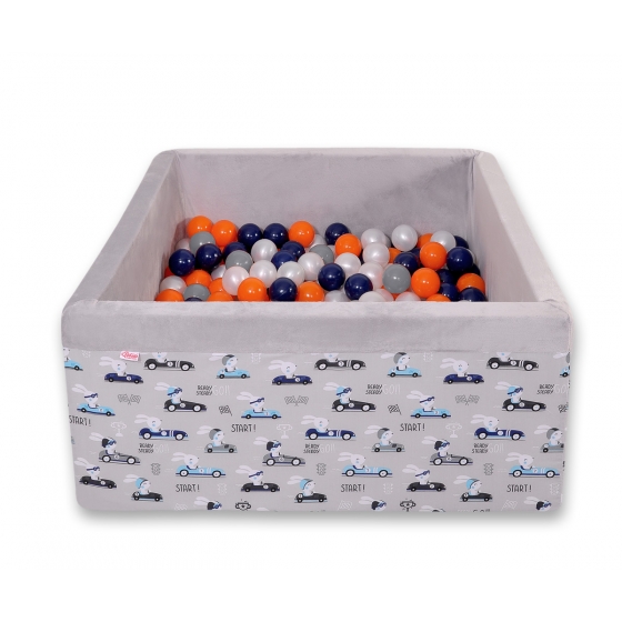 Bollhav minky med 200 bollar, Bollpool - gray kaniner