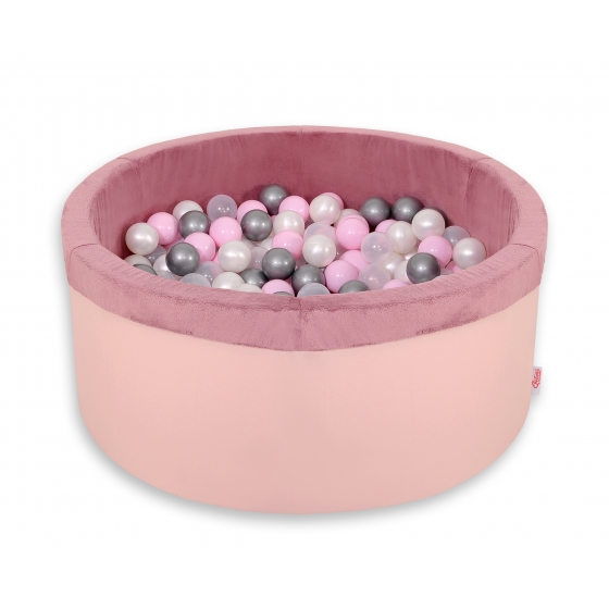 Bollhav minky med 200 bollar, Bollpool - pastel rosa