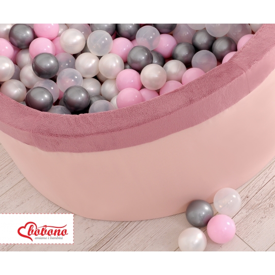 Bollhav minky med 200 bollar, Bollpool - pastel rosa