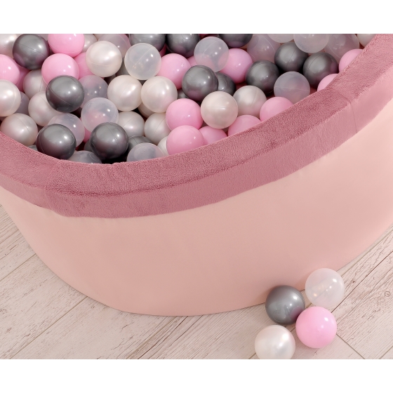 Bollhav minky med 200 bollar, Bollpool - pastel rosa