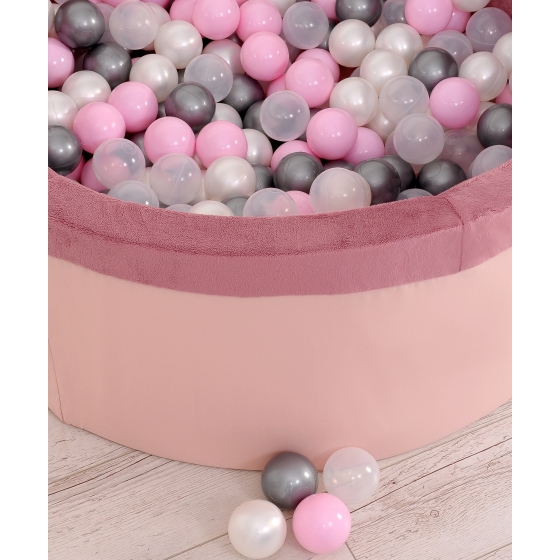 Bollhav minky med 200 bollar, Bollpool - pastel rosa