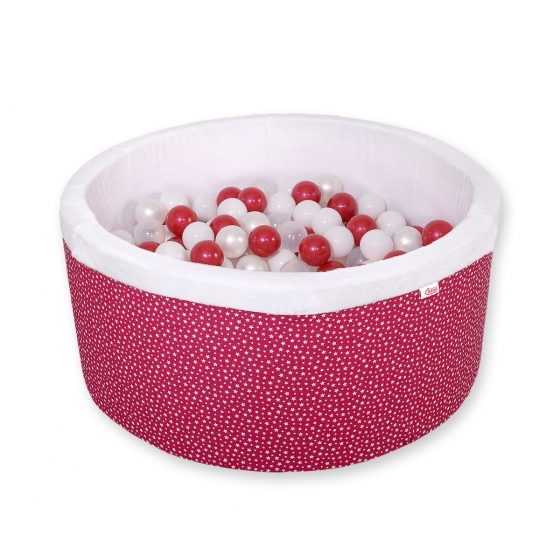 Bollhav minky med 200 bollar, Bollpool- wine red stjärnor