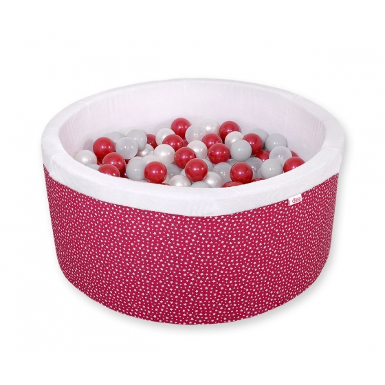 Bollhav minky med 200 bollar, Bollpool- wine red stjärnor