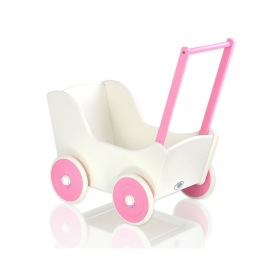 Dockvagn i trä Milla utan bäddset Vit-Fuchsia