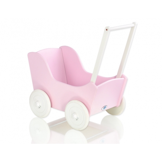 Dockvagn i trä Milla utan bäddset Vit-Rosa