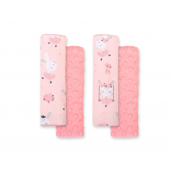 Double sided pads BOBONO for seat belts - ballerinas rosa/pulverrosa