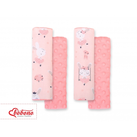 Double sided pads BOBONO for seat belts - ballerinas rosa/pulverrosa