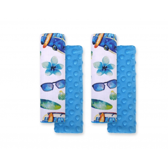Double sided pads BOBONO for seat belts -bus/ turquoise