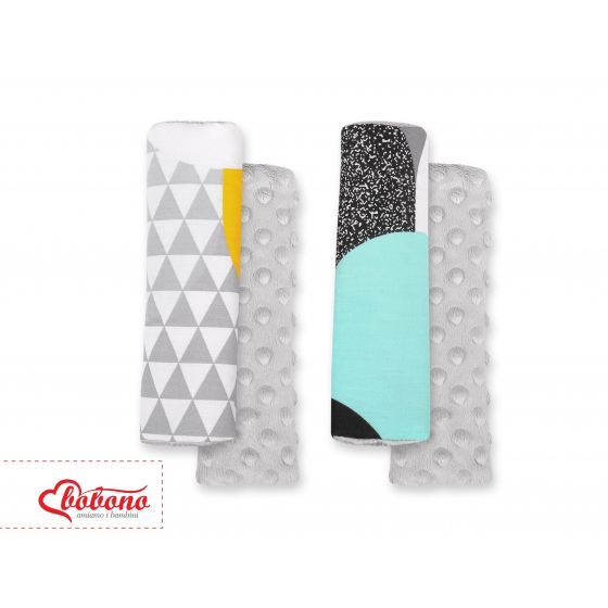 Double sided pads BOBONO for seat belts - colored fiskfjäll/grå