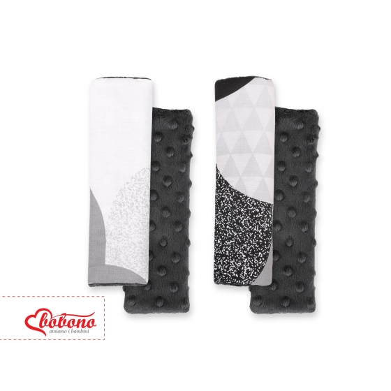Double sided pads BOBONO for seat belts - gray fiskfjäll/Antracit
