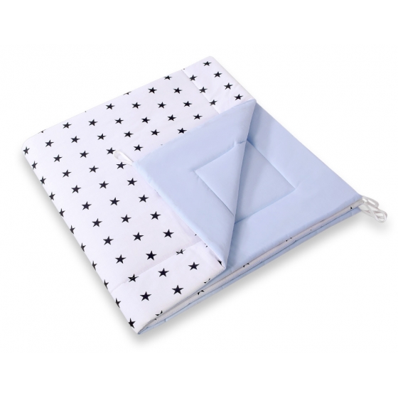 Double-sided Tipitält lekmatta dubbelsidig Black stjärnor/blå