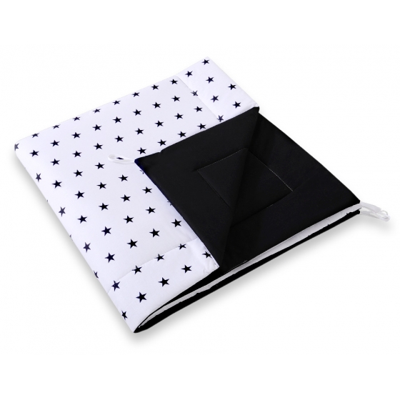 Double-sided Tipitält lekmatta dubbelsidig Black stjärnor/black