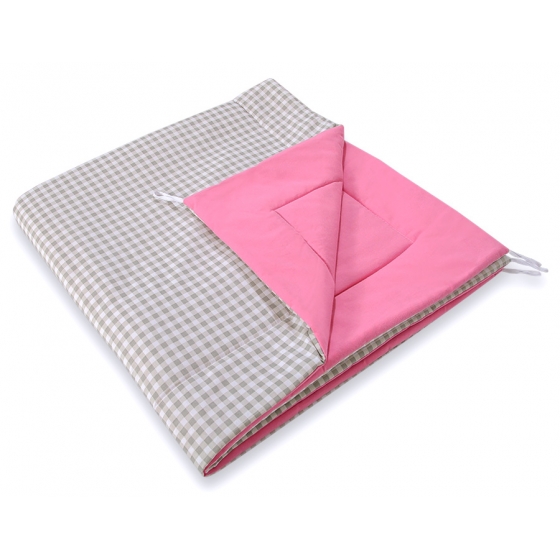 Double-sided Tipitält lekmatta dubbelsidig Grey checkered-rosa