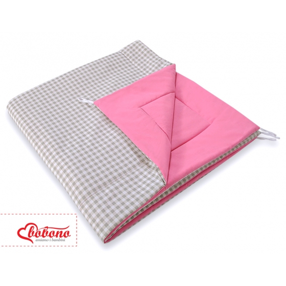 Double-sided Tipitält lekmatta dubbelsidig Grey checkered-rosa