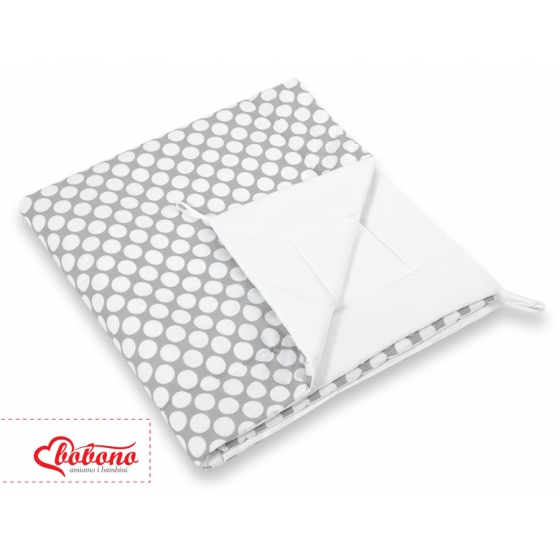 Double-sided Tipitält lekmatta dubbelsidig grey med Vita Prickar