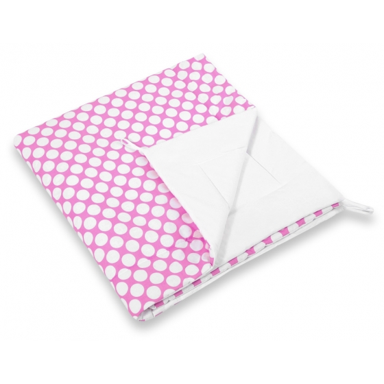 Double-sided Tipitält lekmatta dubbelsidig rosa med Vita Prickar