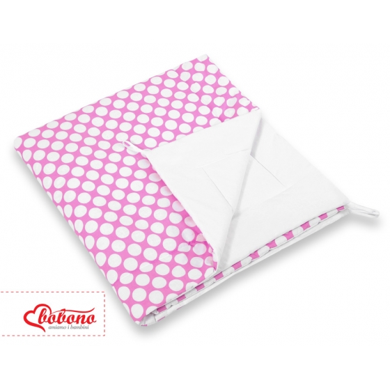 Double-sided Tipitält lekmatta dubbelsidig rosa med Vita Prickar
