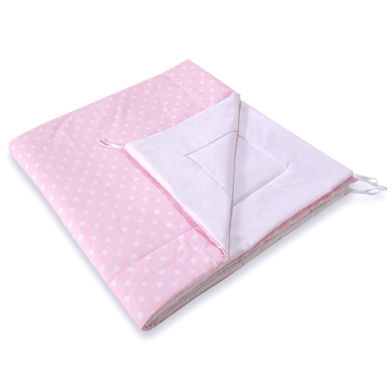 Double-sided Tipitält lekmatta dubbelsidig Vita Prickar på rosa