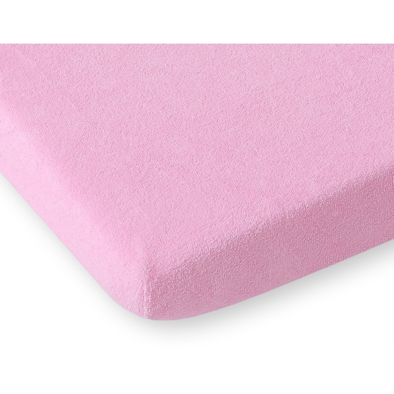 Dra-på-lakan frotté 120x60cm- rosa