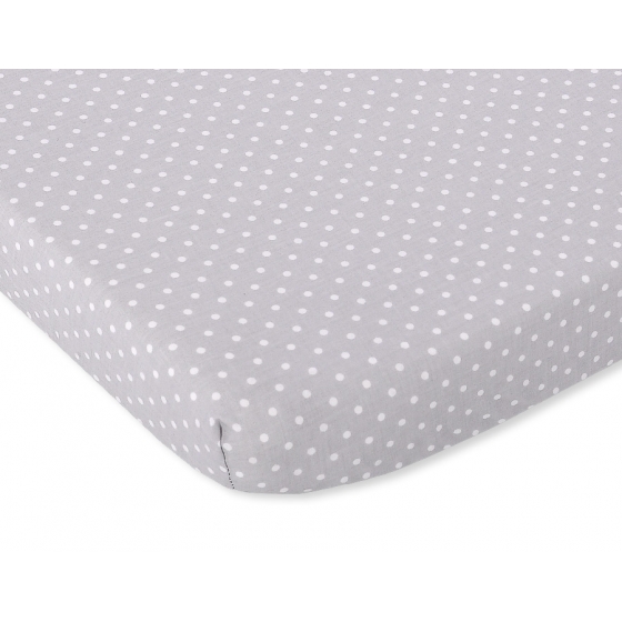 Dra-på-lakan i bomull 120x60cm Vita Prickar på grå