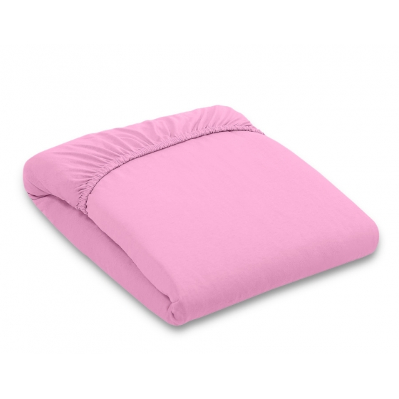Dra-på-lakan i jersey 140x70cm- rosa