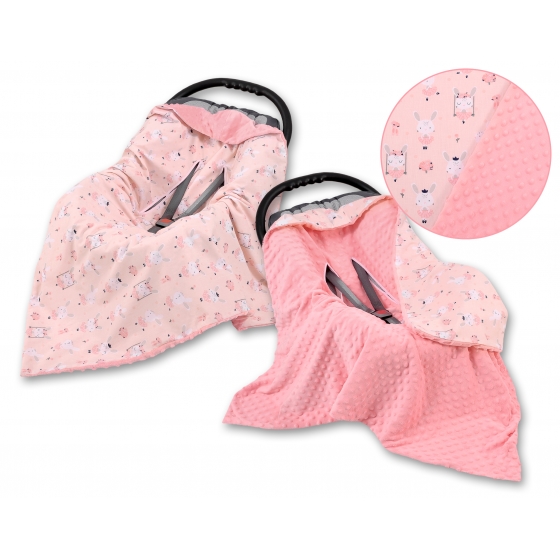 Dubbelsidig Filt till babyskydd - ballerinas rosa/pulverrosa