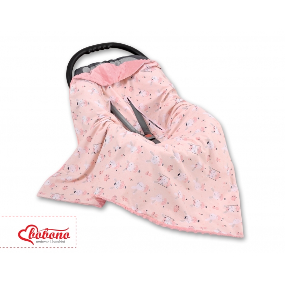 Dubbelsidig Filt till babyskydd - ballerinas rosa/pulverrosa